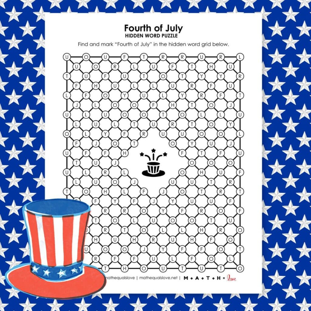 Fourth Of July Hidden Word Puzzle (Free Pdf) with Free Printable 4Th Of July Puzzles