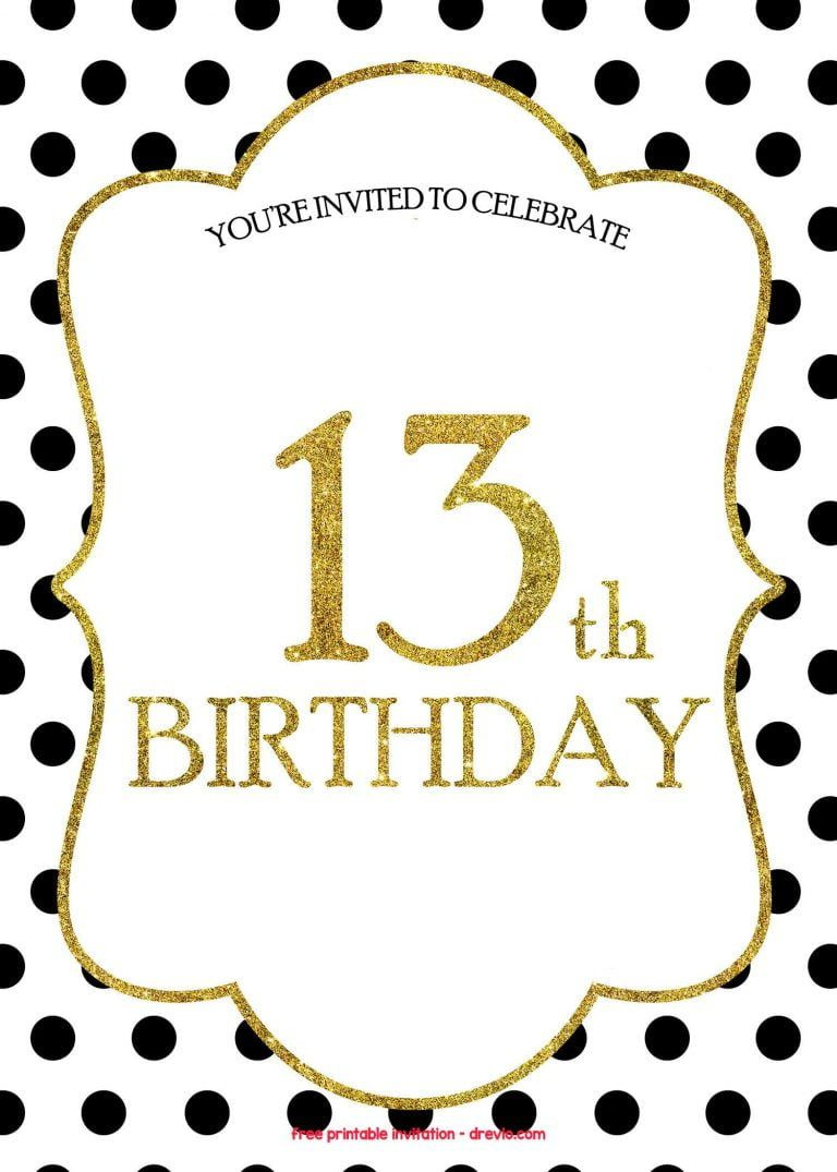 Free 13Th Birthday Invitations Templates - Worksheets Library within Free Printable 13Th Birthday Party Invitations