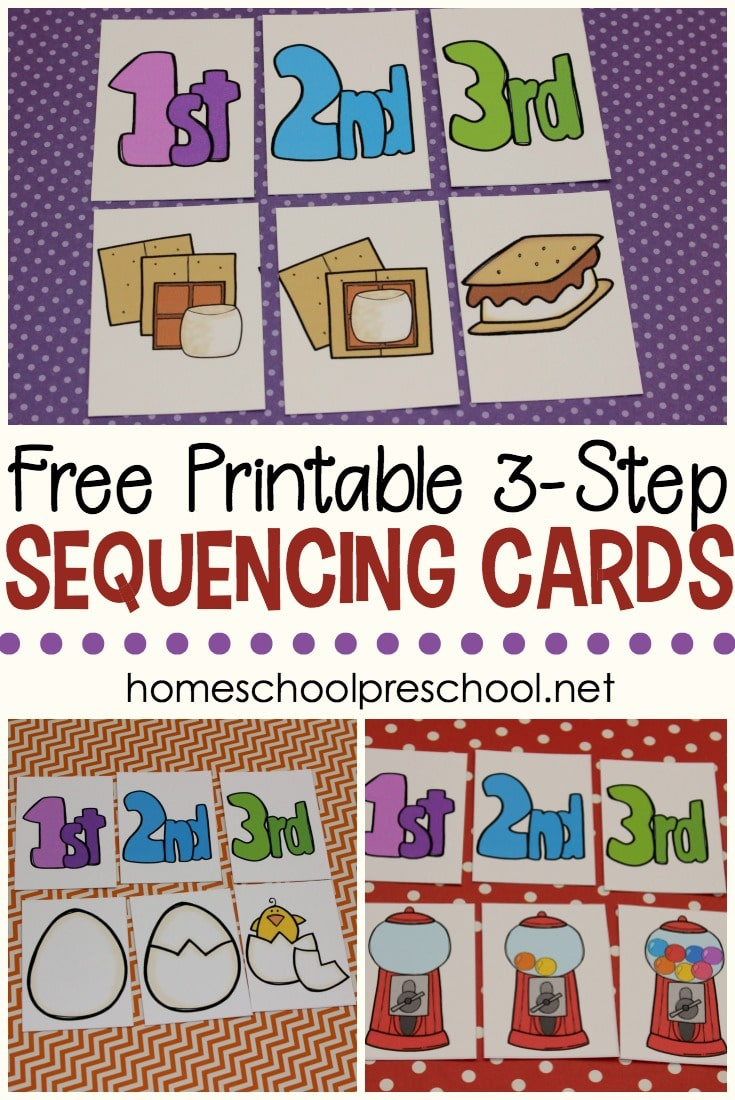 Free 3 Step Sequencing Cards For Preschoolers | Free Homeschool inside Free Printable Sequencing Activities For Preschoolers
