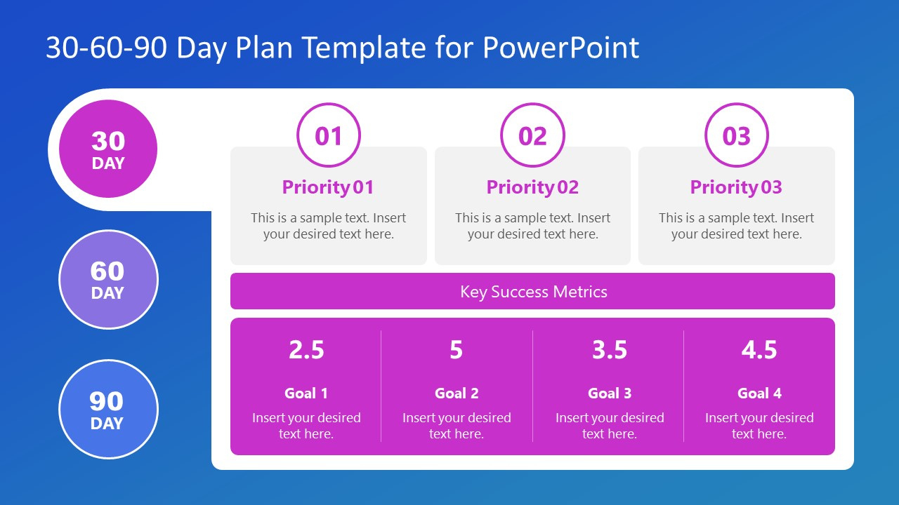 Free 30 60 90 Day Plan Powerpoint Template & Google Slides intended for Free 30 60 90 Day Plan Template