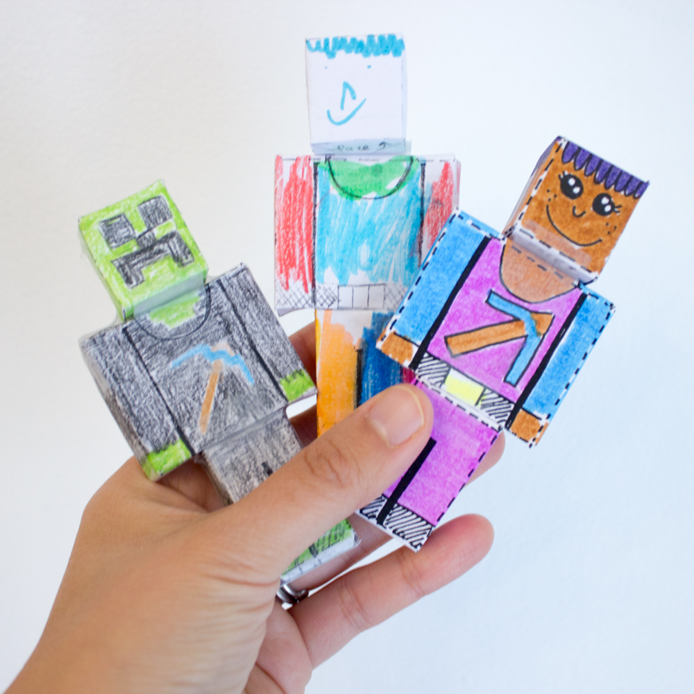 Free 3D Minecraft Paper Doll Printables | Pink Stripey Socks in Free Printable Minecraft Paper