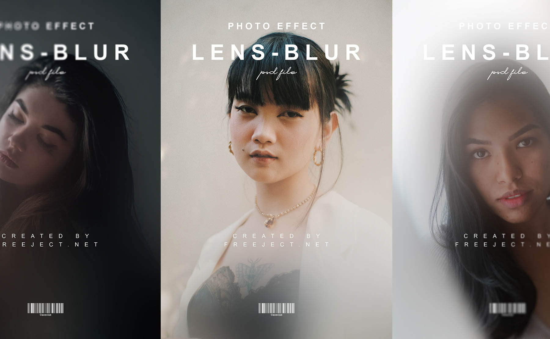 Free 4 Lens Blur Photo Effect Poster Template Psd - Best Psfiles for Free Psd Photo Effects Templates