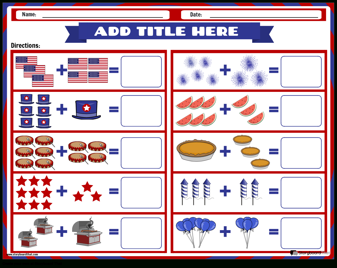 Free 4Th Of July Worksheets For 2025 | Storyboard That within Free Printable 4Th Of July Math Worksheets