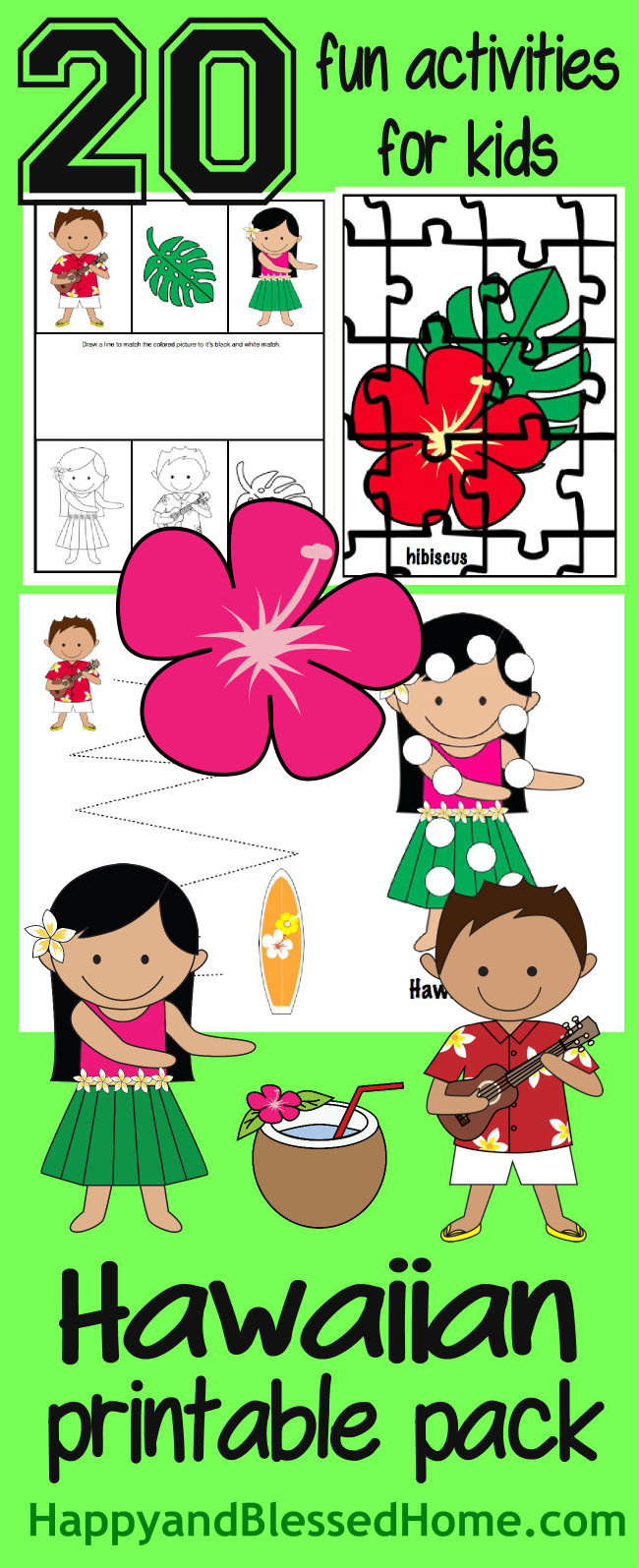 Free 50 Page Party Pack For A Hawaiian Luau with Free Hawaiian Luau Printables
