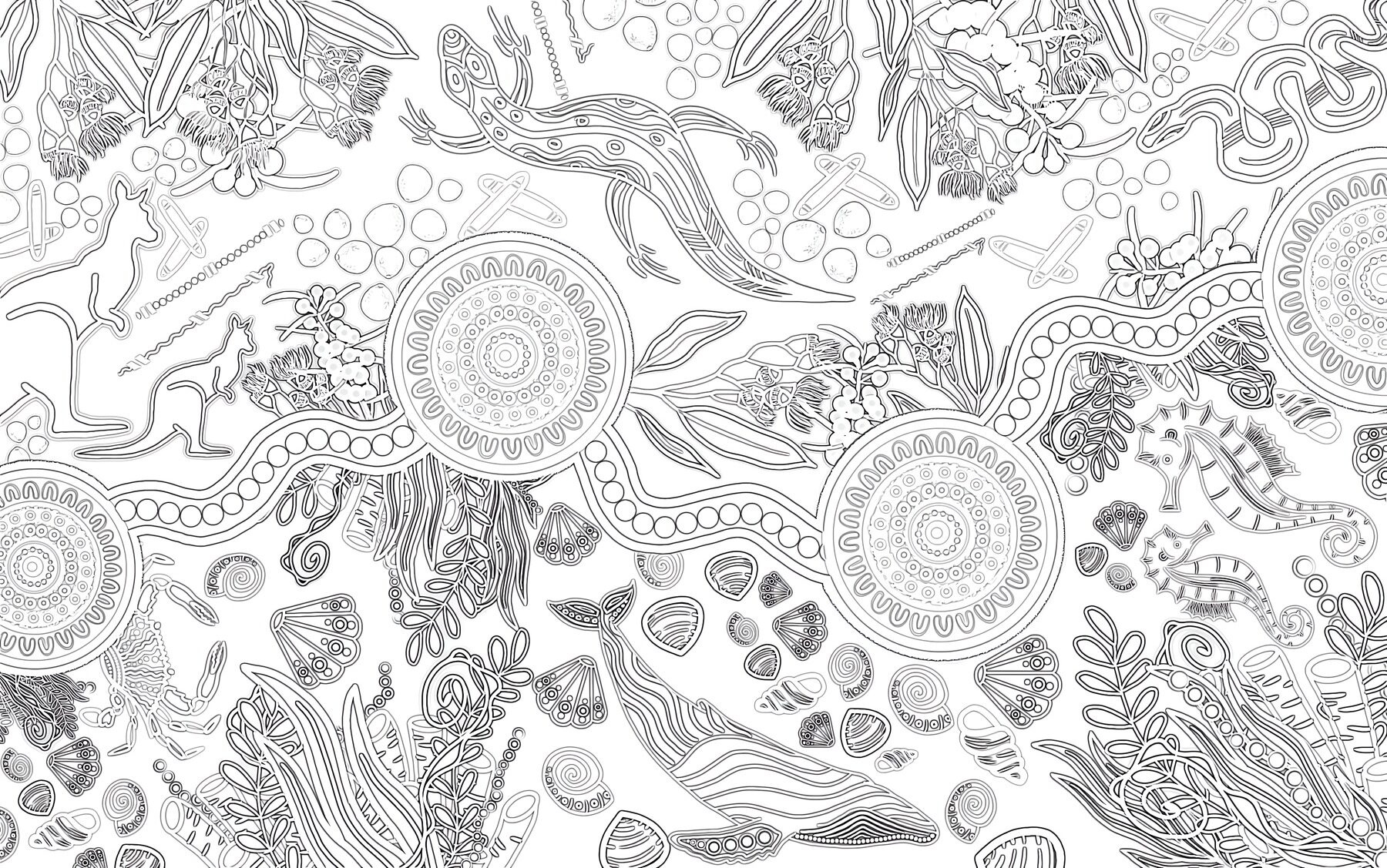 Free Aboriginal Colouring-In Pagespresten Warren inside Free Printable Aboriginal Art