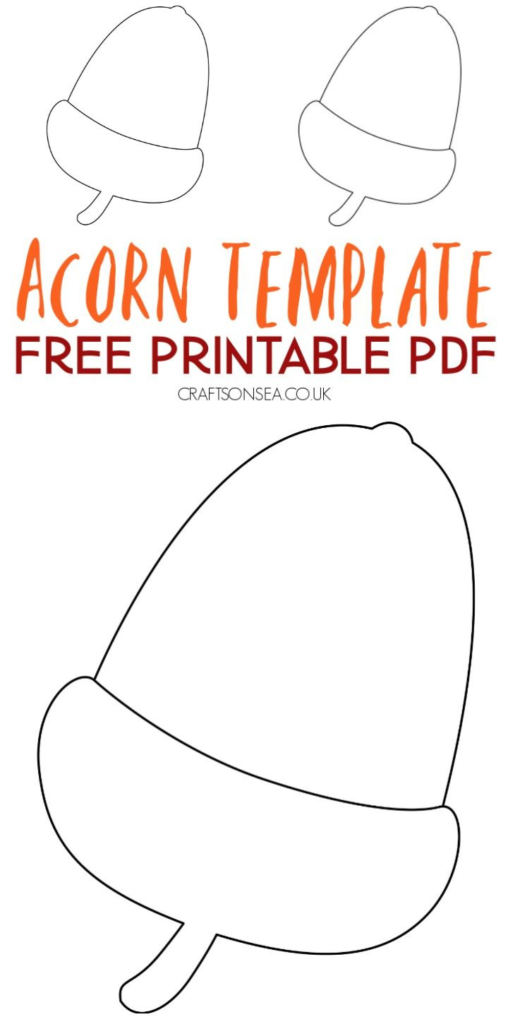 Free Acorn Template: Printable Pdf - Crafts On Sea in Free Printable Acorn Patterns