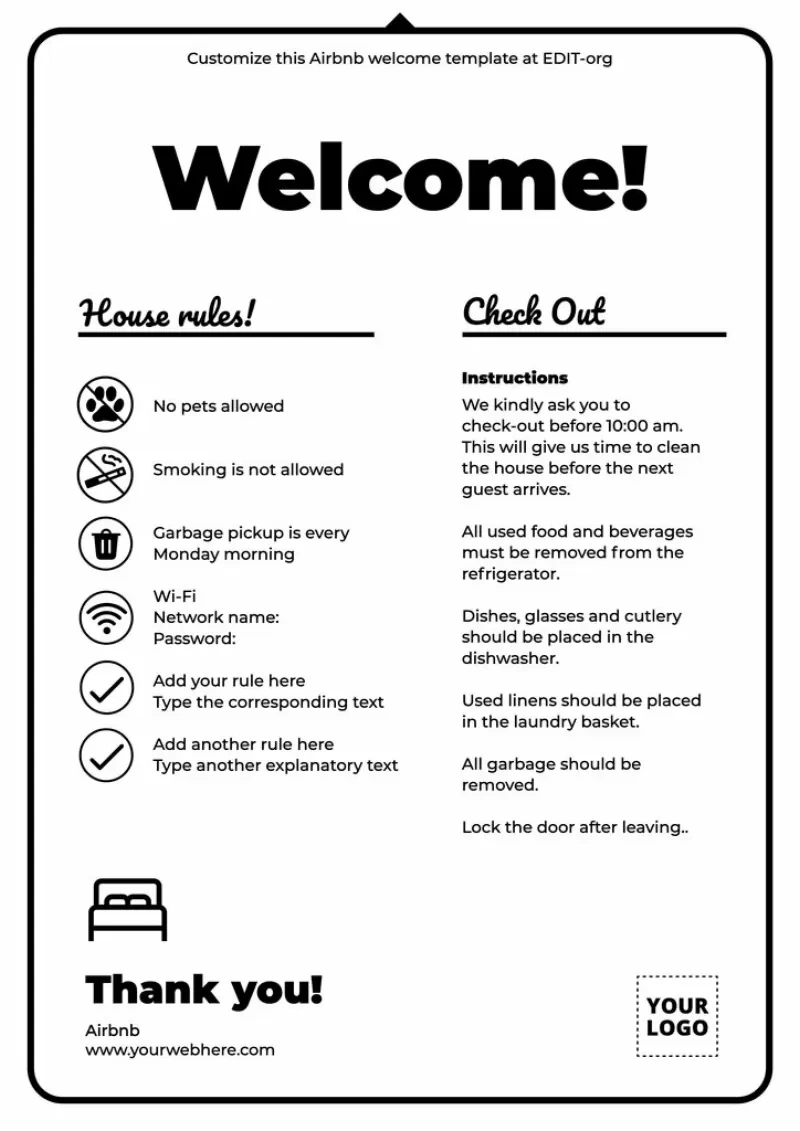 Free Airbnb Welcome Book Templates within Airbnb Templates Free Download