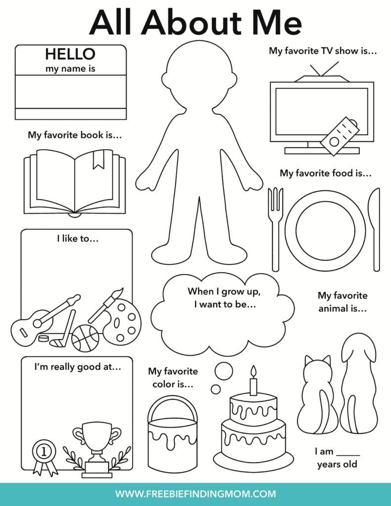 Free All About Me Worksheet with regard to All About Me Free Printable
