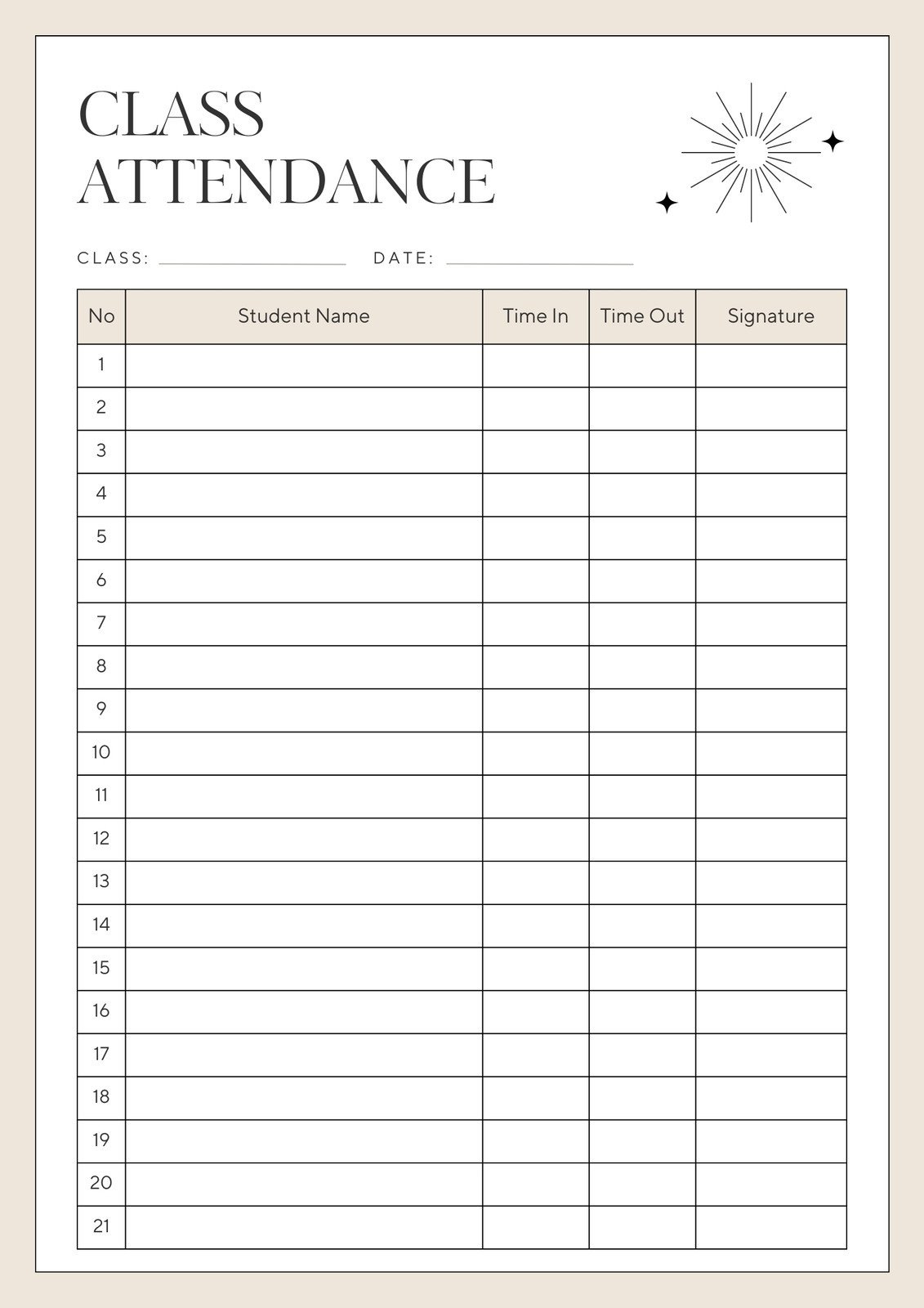 Free And Customizable Attendance Templates for Free Printable Teacher Roll Book