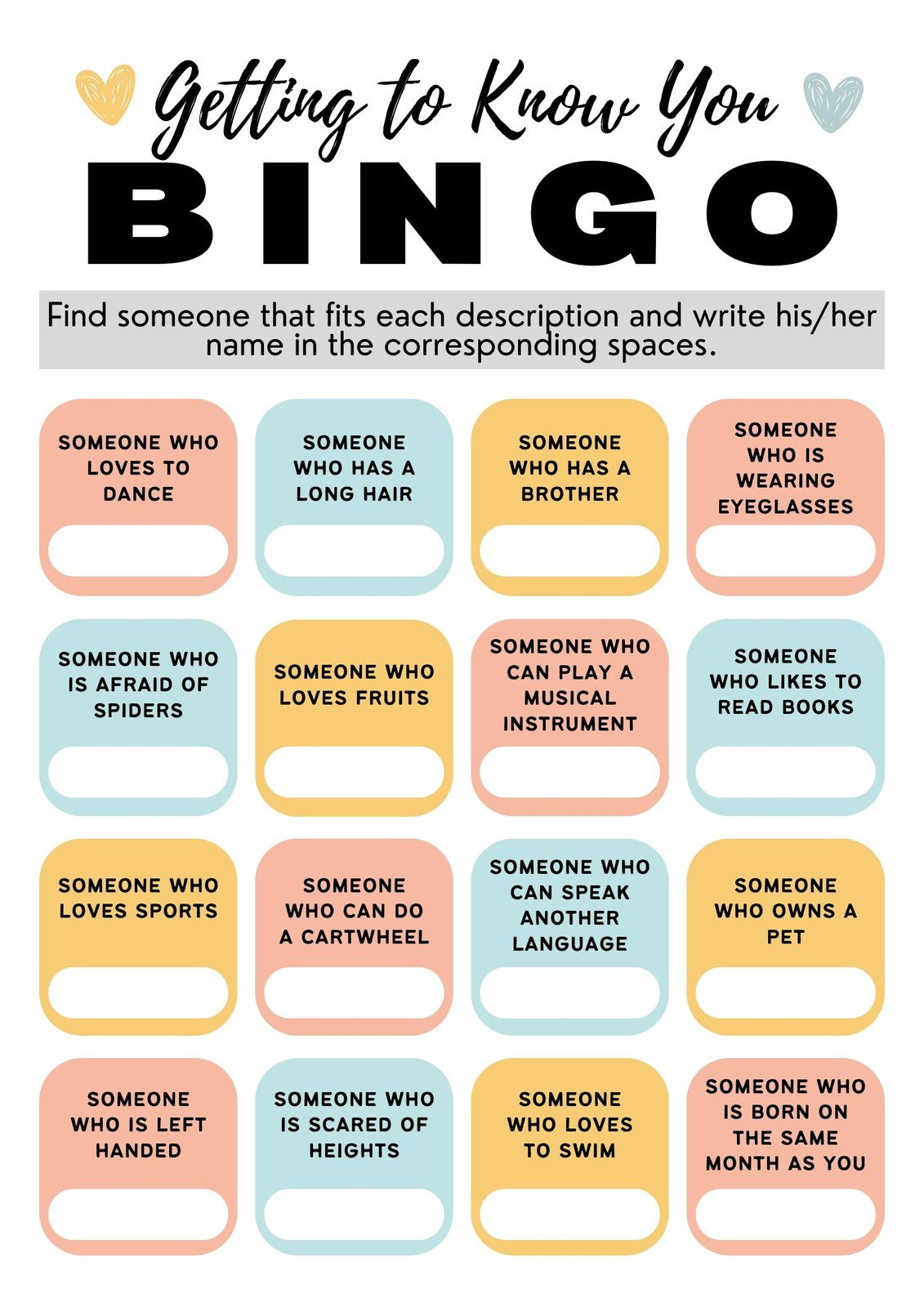 Free And Customizable Bingo Templates | Canva pertaining to Get to Know You Bingo Free Printable
