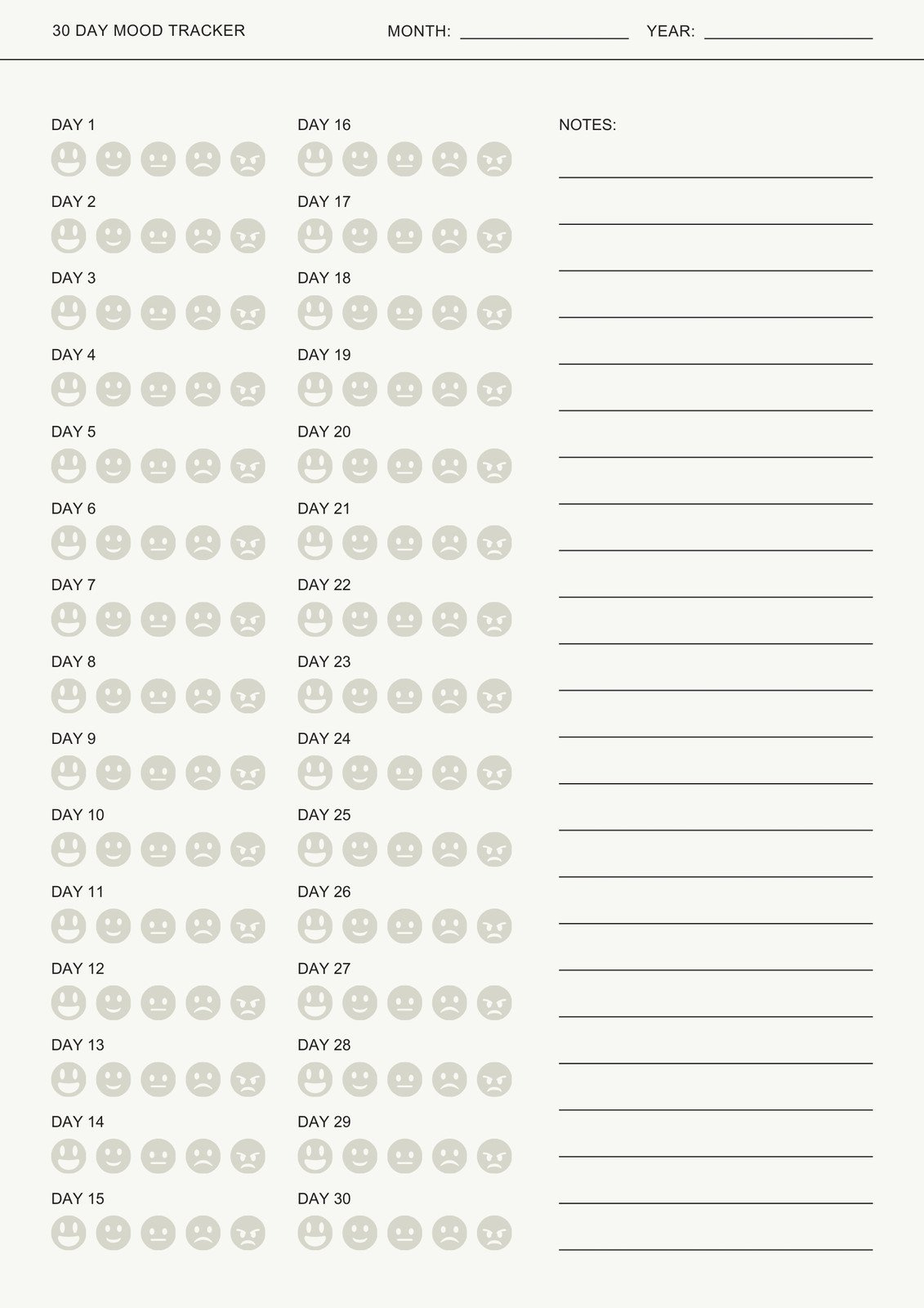 Free And Customizable Mood Templates intended for Free Mood Tracker Printable