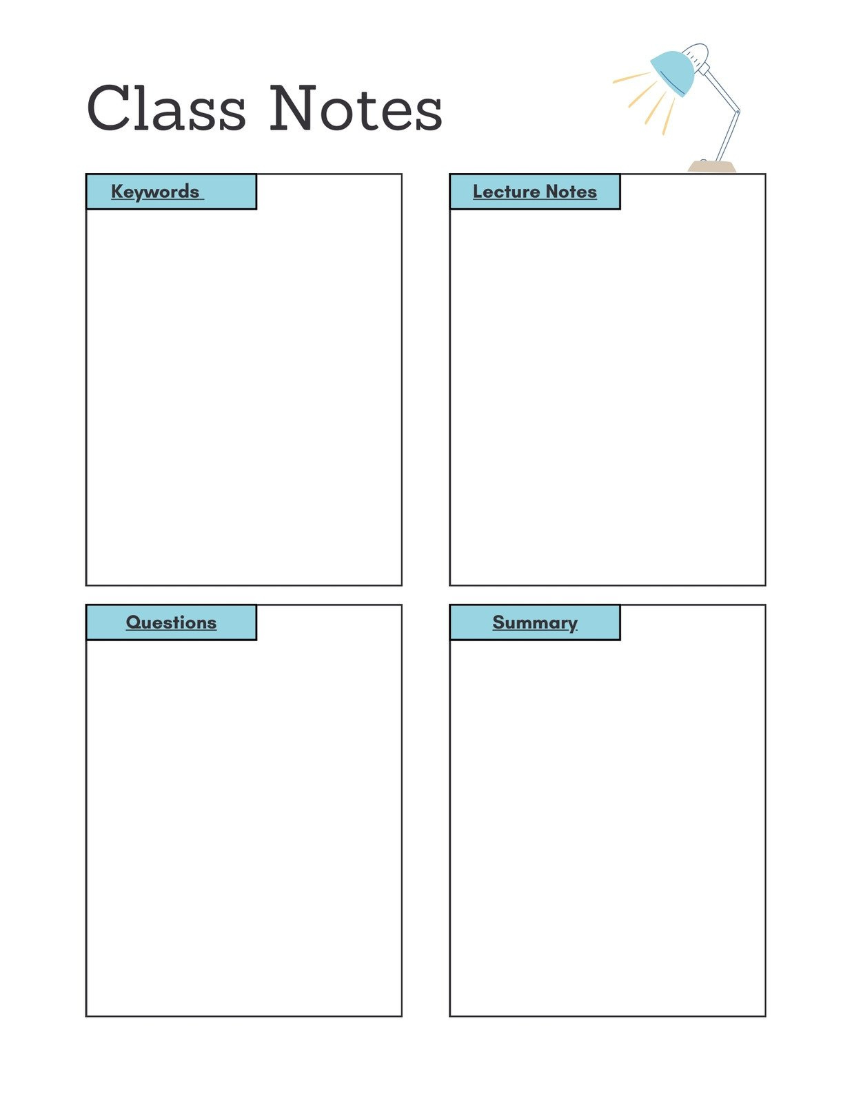 Free And Customizable Notes Templates intended for Free Printable Note Taking Sheets