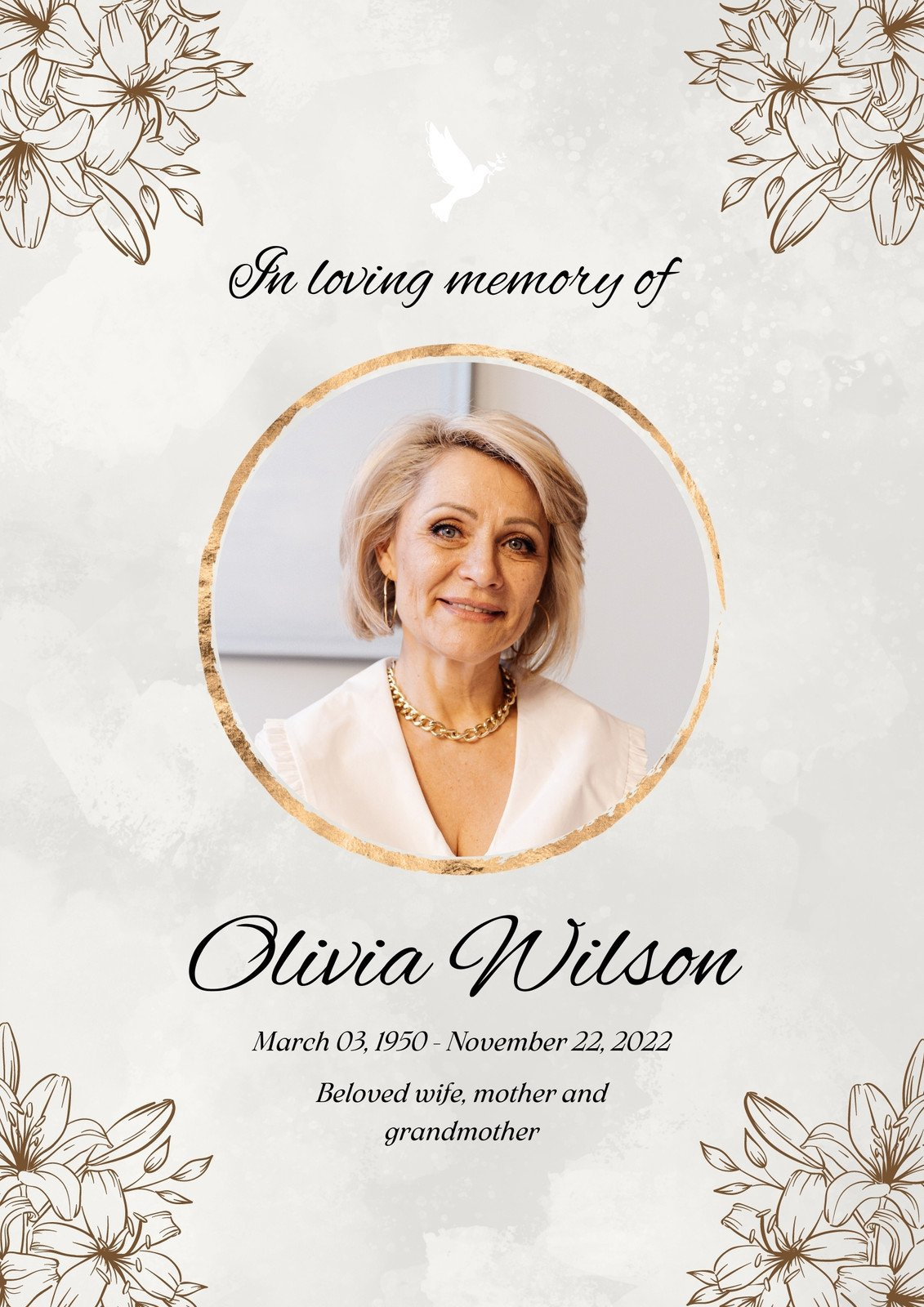 Free And Customizable Obituary Templates | Canva intended for Editable Obituary Template Free