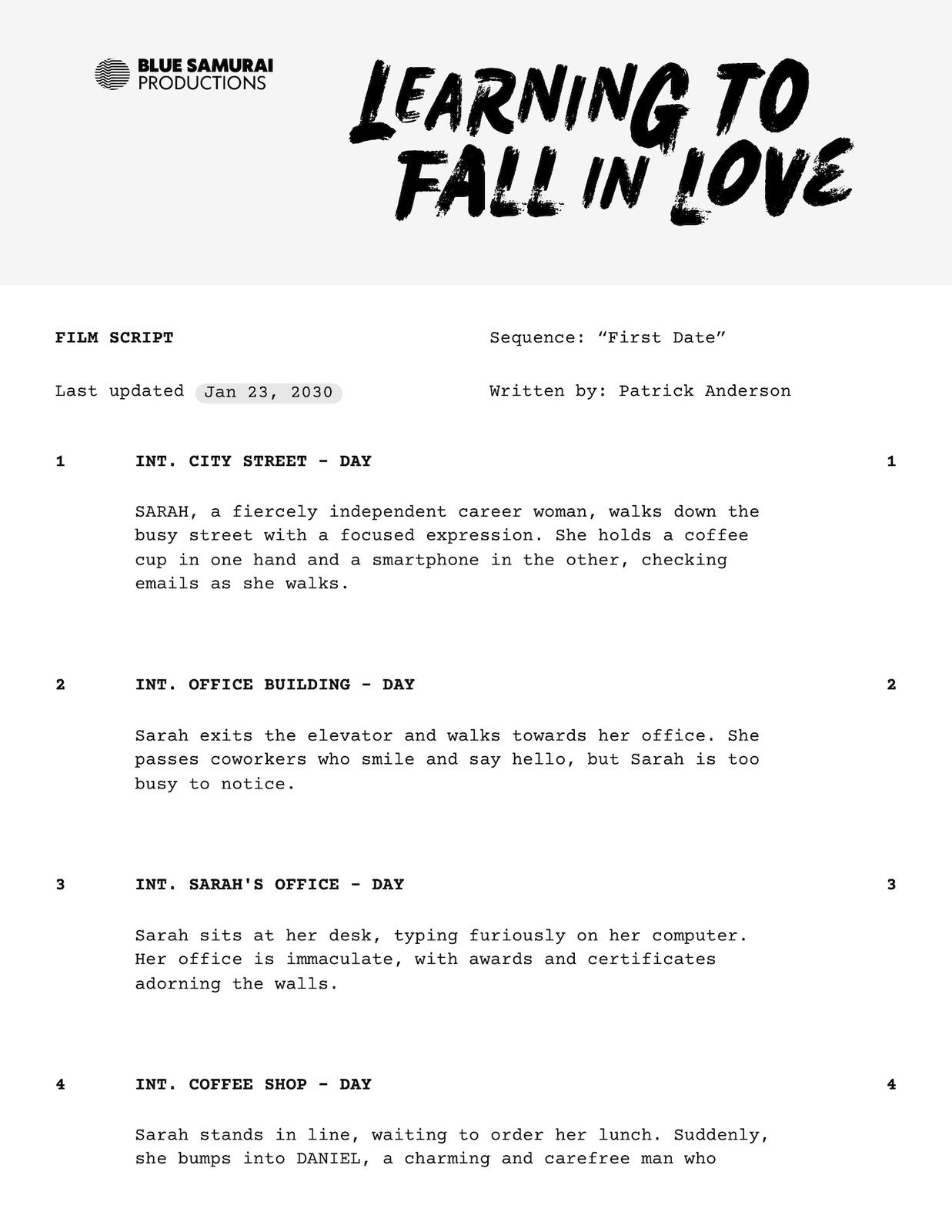 Free And Customizable Script Templates throughout Free Screenplay Template