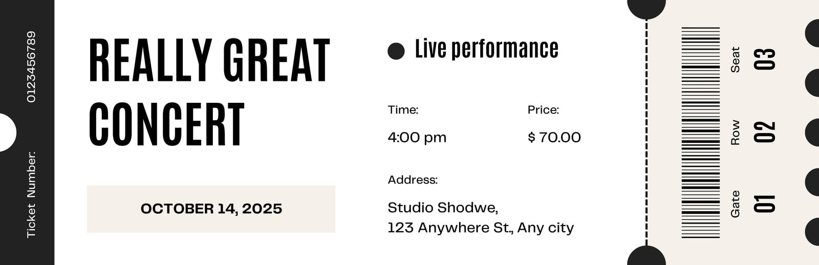 Free And Customizable Ticket Templates For Any Event | Canva inside Free Concert Ticket Printable