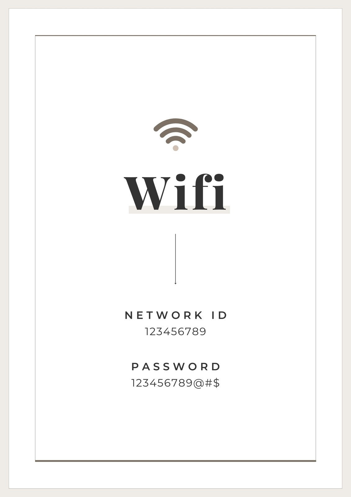Free And Customizable Wifi Templates within Wifi Password Template Free