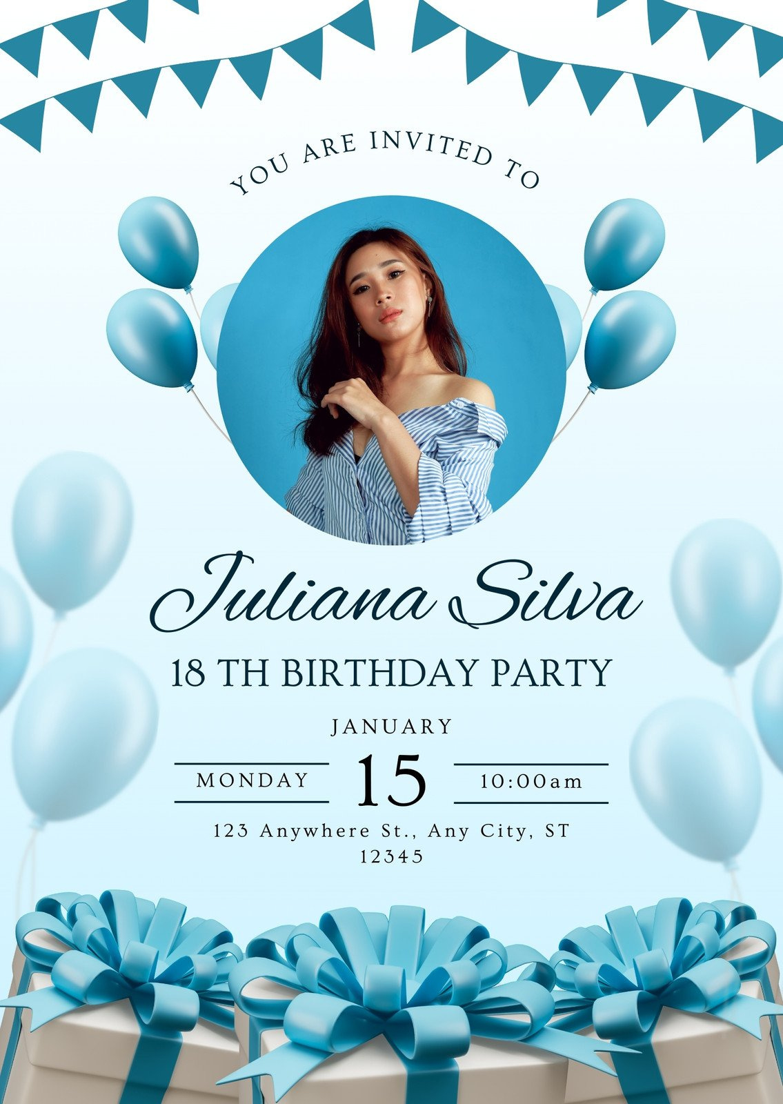 Free And Printable Birthday Invitation Templates | Canva inside Free Birthday Party Reminder Template