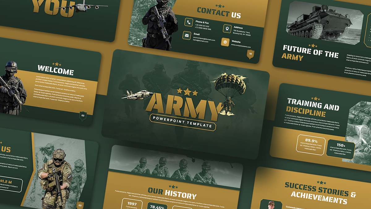 Free Army Powerpoint Template About Us - Slidebazaar throughout US Army Templates Free