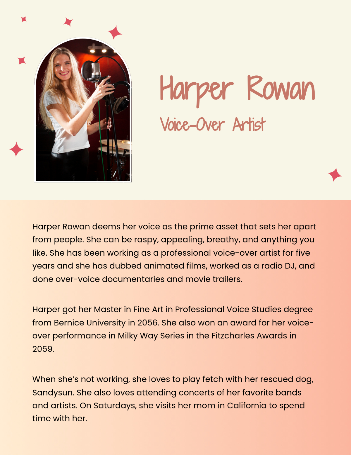 Free Artist Professional Bio Template To Edit Online with Free Dj Bio Templates