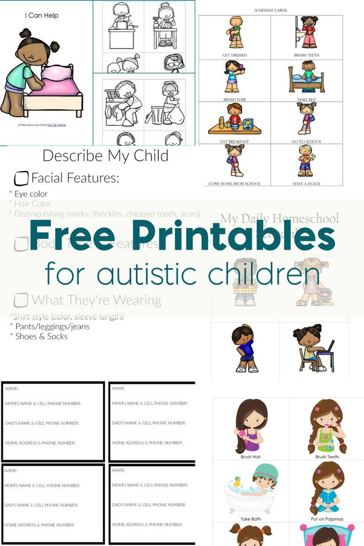 Free Autism Printables Library – Visual Schedules, Worksheets intended for Free Printable Autism Worksheets