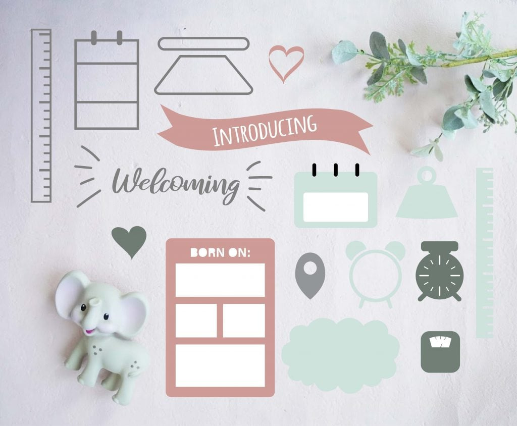 Free Baby Announcement Svg Templates Bundle for Free Birth Stats Template