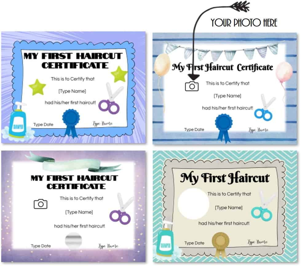 Free Baby'S First Haircut Certificate | Editable And Printable pertaining to Free Printable 1St Haircut Certificate