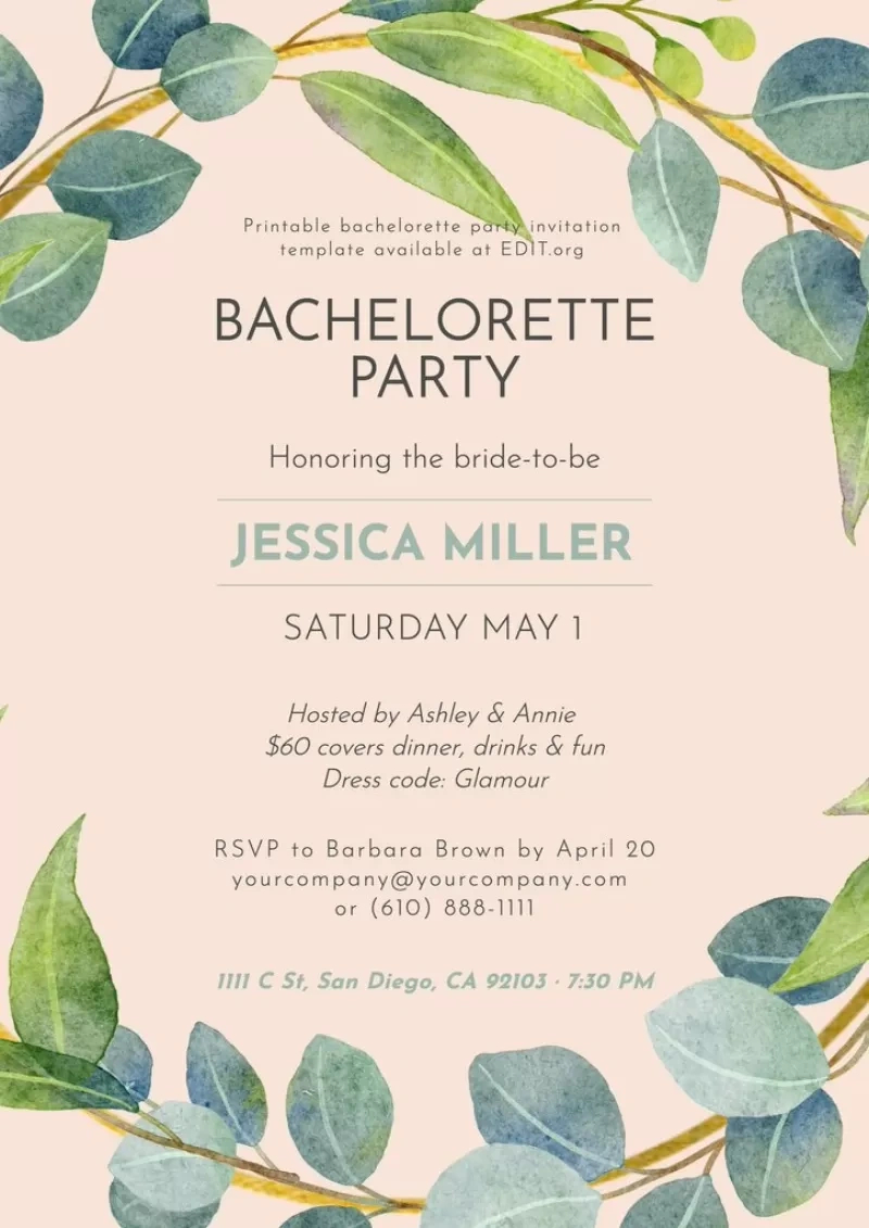 Free Bachelorette Party Invitation Templates within Free Hen Party Templates