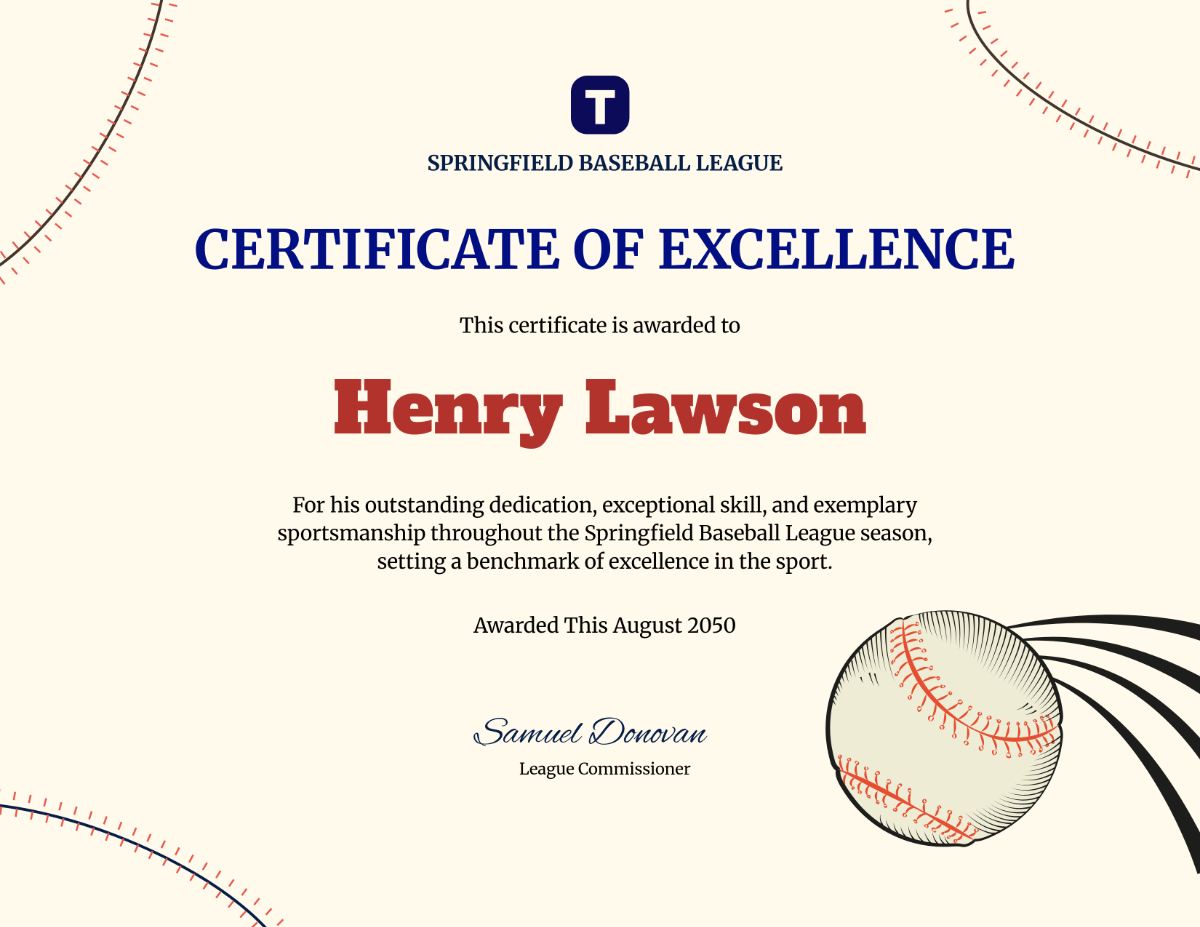 Free Baseball Certificate Templates To Edit Online with regard to Free Printable Baseball Award Certificates