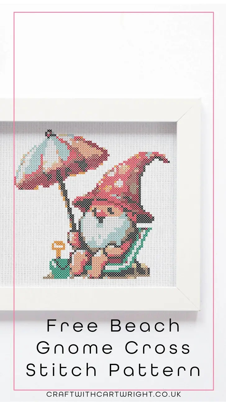 Free Beach Gnome Cross Stitch Pattern - Craft With Cartwright with regard to Free Printable Gnome Cross Stitch Patterns