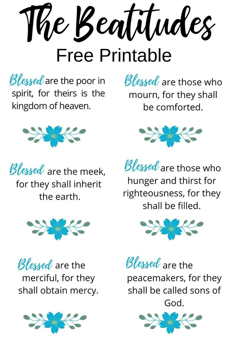 Free Beatitudes Printable intended for Free Printable Beatitudes
