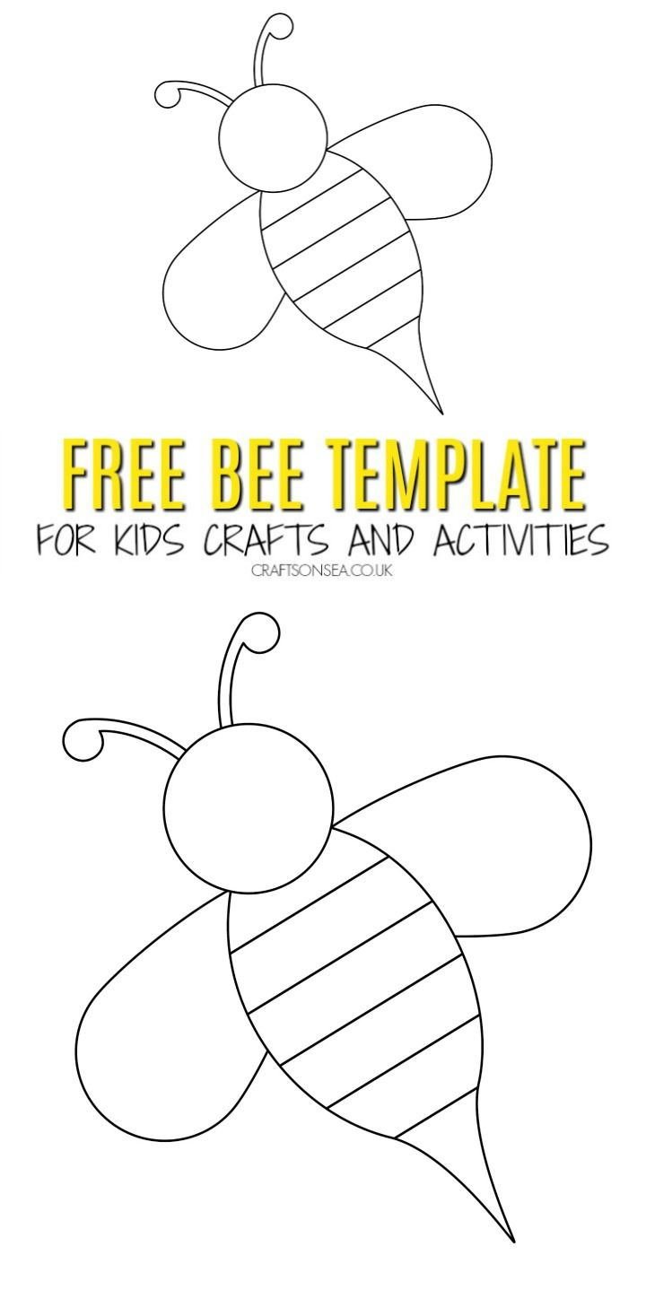 Free Bee Template For Kids Crafts And Activities pertaining to Free Printable Bumble Bee Stencils
