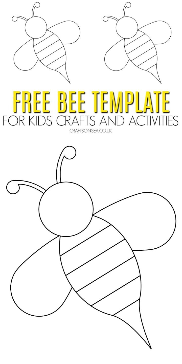 Free Bee Template (Printable Pdf) - Crafts On Sea inside Free Printable Bumble Bee Pattern