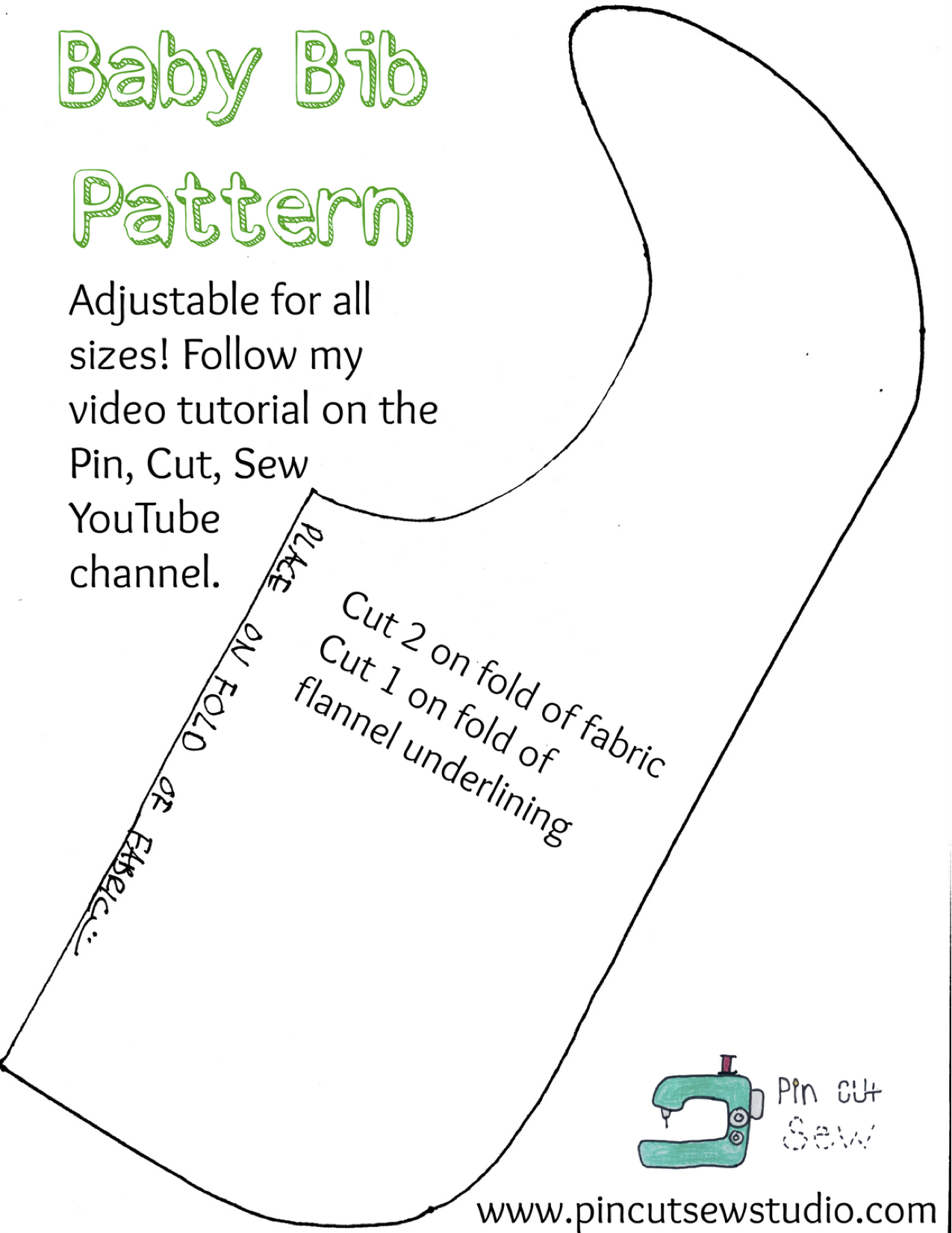 Free Bib Pattern in Free Printable Baby Bib Template