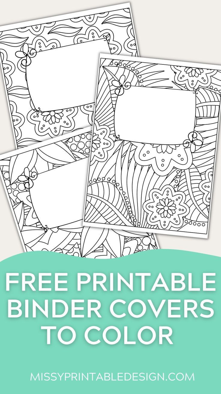 Free Binder Cover Printables with Free Printable Binder Covers to Color