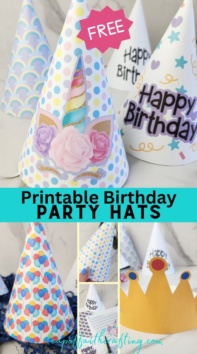Free Birthday Hats Printable (7 Party Hat Templates!) - Leap Of intended for Free Printable Birthday Party Hats