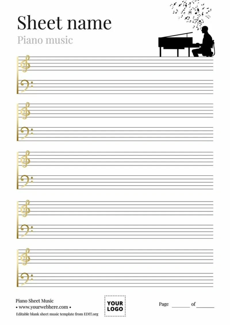 Free Blank Music Sheets To Print throughout Piano Templates Free