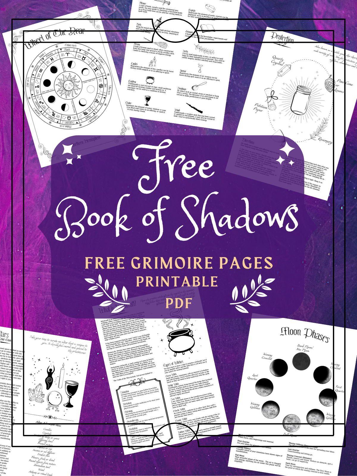 Free Book Of Shadows Starter Set with regard to Free Printable Book of Shadows Pages