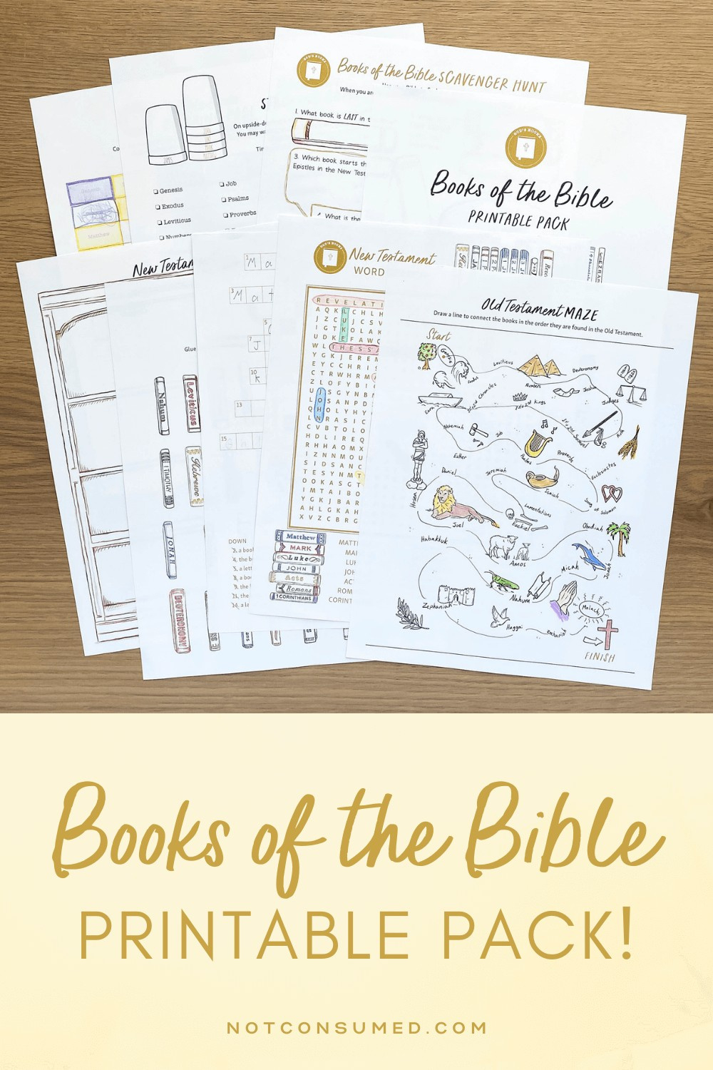 Free Books Of The Bible Printable: 7 Ways To Make Memorizing Fun! for Free Printable Kjv Bible Worksheets