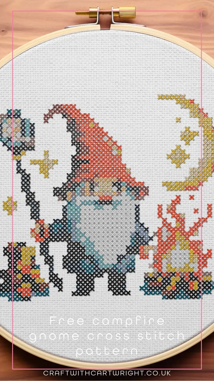 Free Campfire Gnome Cross Stitch Pattern - Craft With Cartwright regarding Free Printable Gnome Cross Stitch Patterns