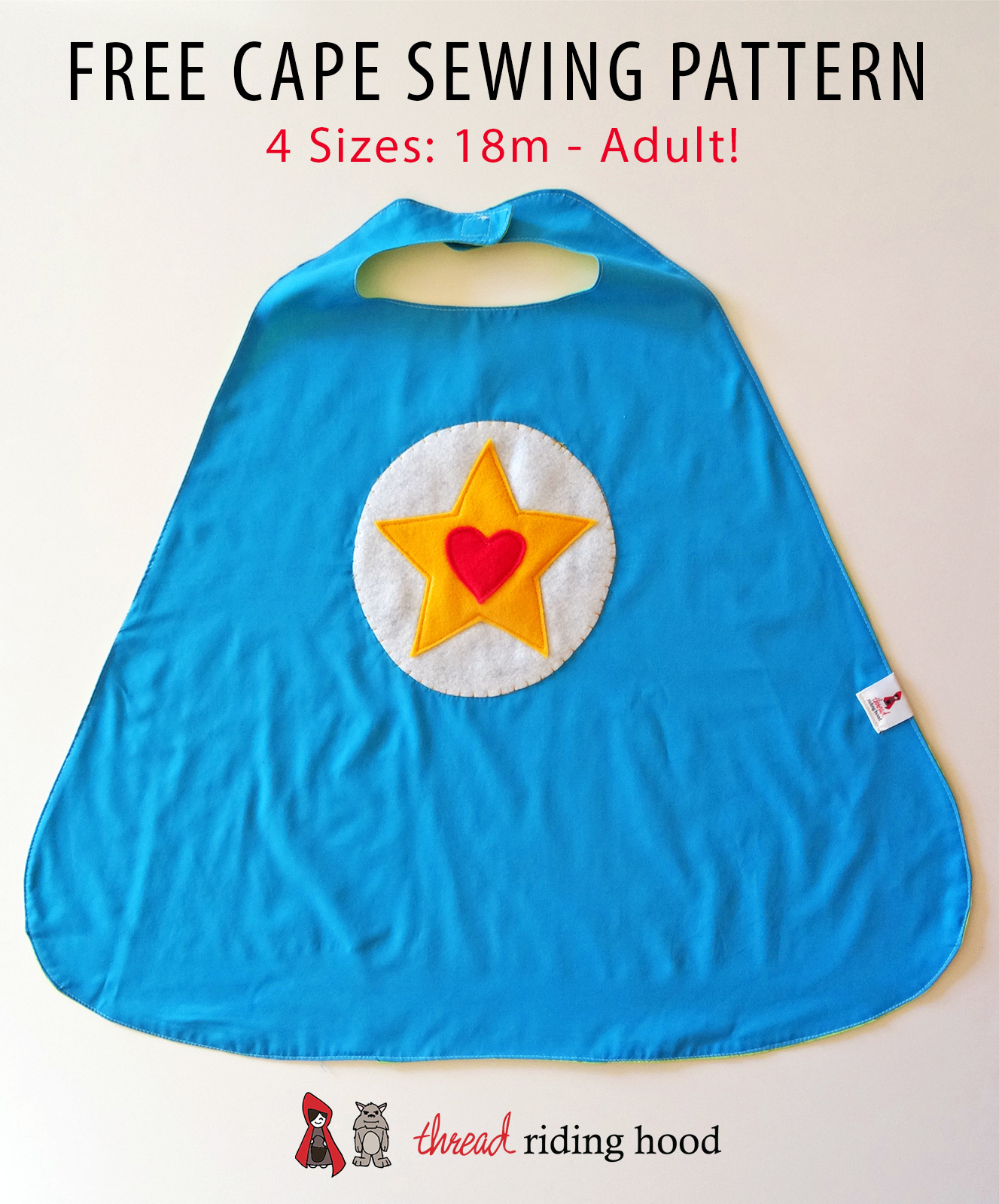 Free Cape Pattern (Sizes 18M – Adult) |Thread Riding Hood throughout Printable Superhero Cape Pattern