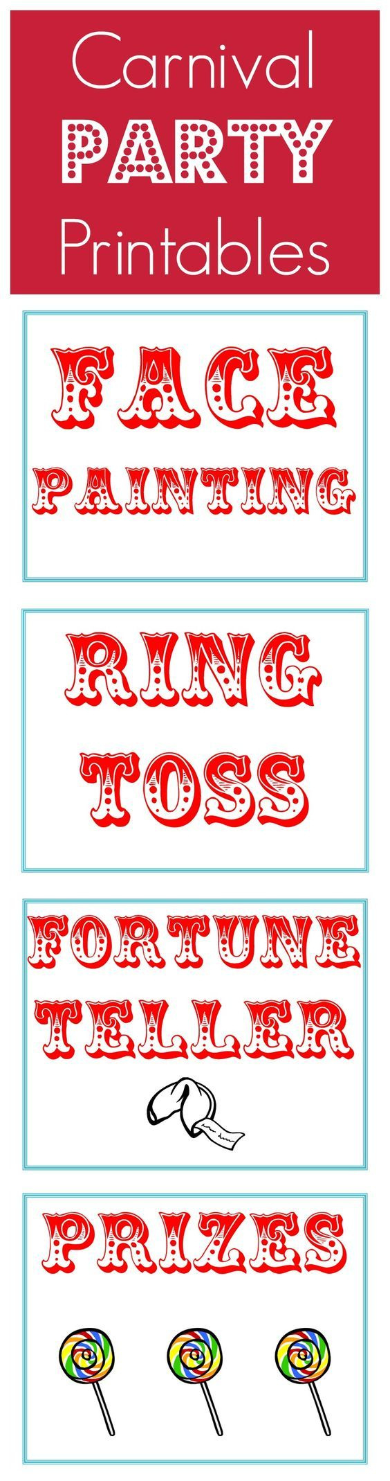 Free Carnival Party Printables | Carnival Birthday Parties pertaining to Free Carnival Printables