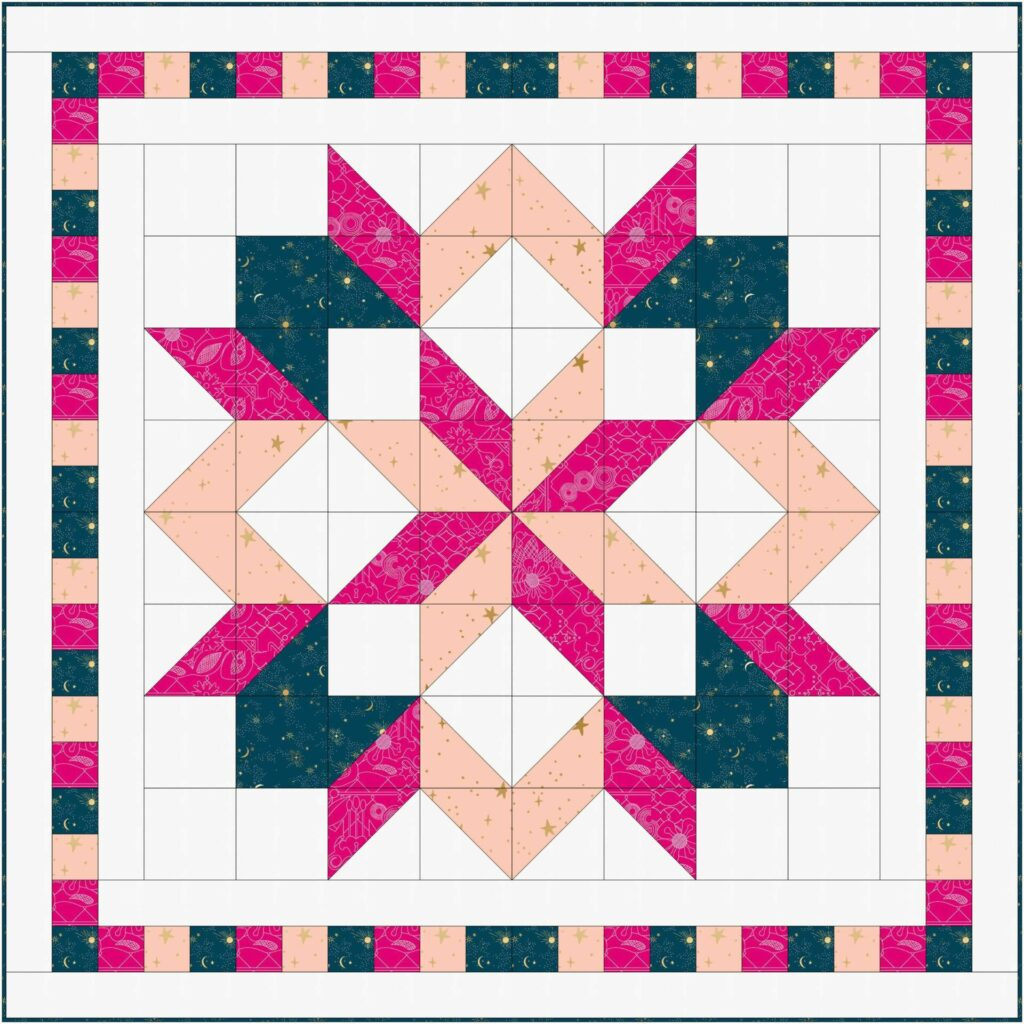 Free Carpenter Star Quilt Pattern With A Darling Border pertaining to Free Printable Quilt Border Patterns