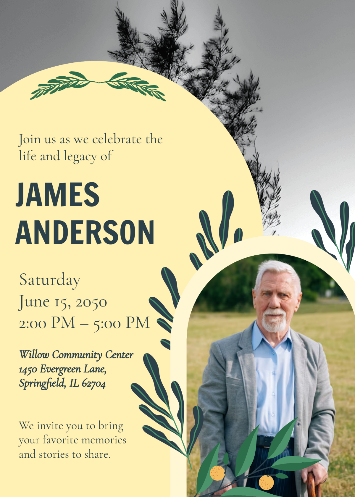 Free Celebration Of Life Invitation Templates, Editable And Printable in Celebration Of Life Flyer Templates Free