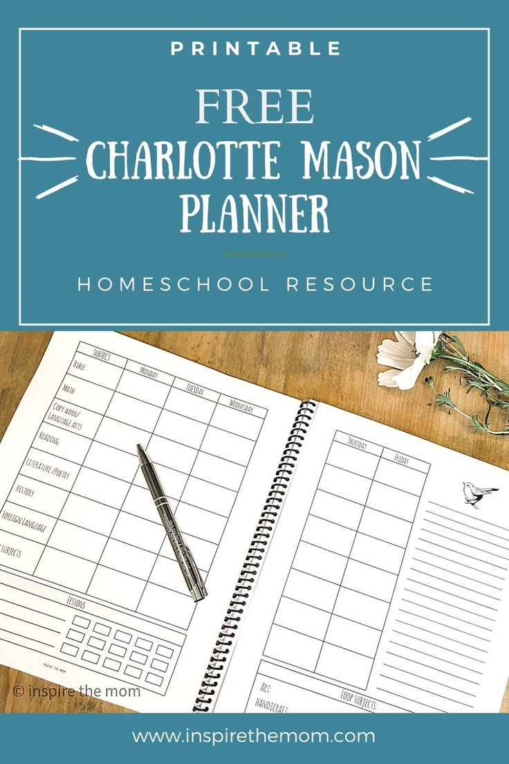 Free Charlotte Mason Homeschool Planner throughout Free Printable Charlotte Mason Planner