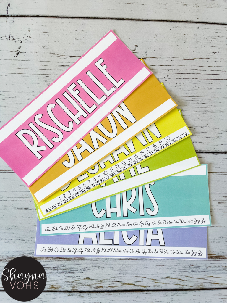 Free Classroom Name Tags - Shayna Vohs in Free Printable Cubby Tags