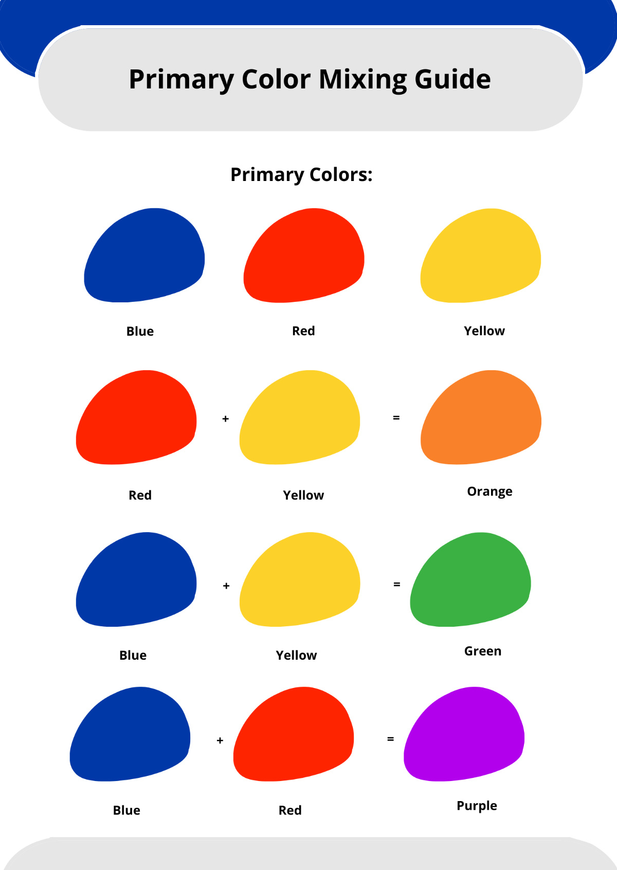 Free Color Mix Chart Templates, Editable And Printable with regard to Free Printable Color Mixing Chart