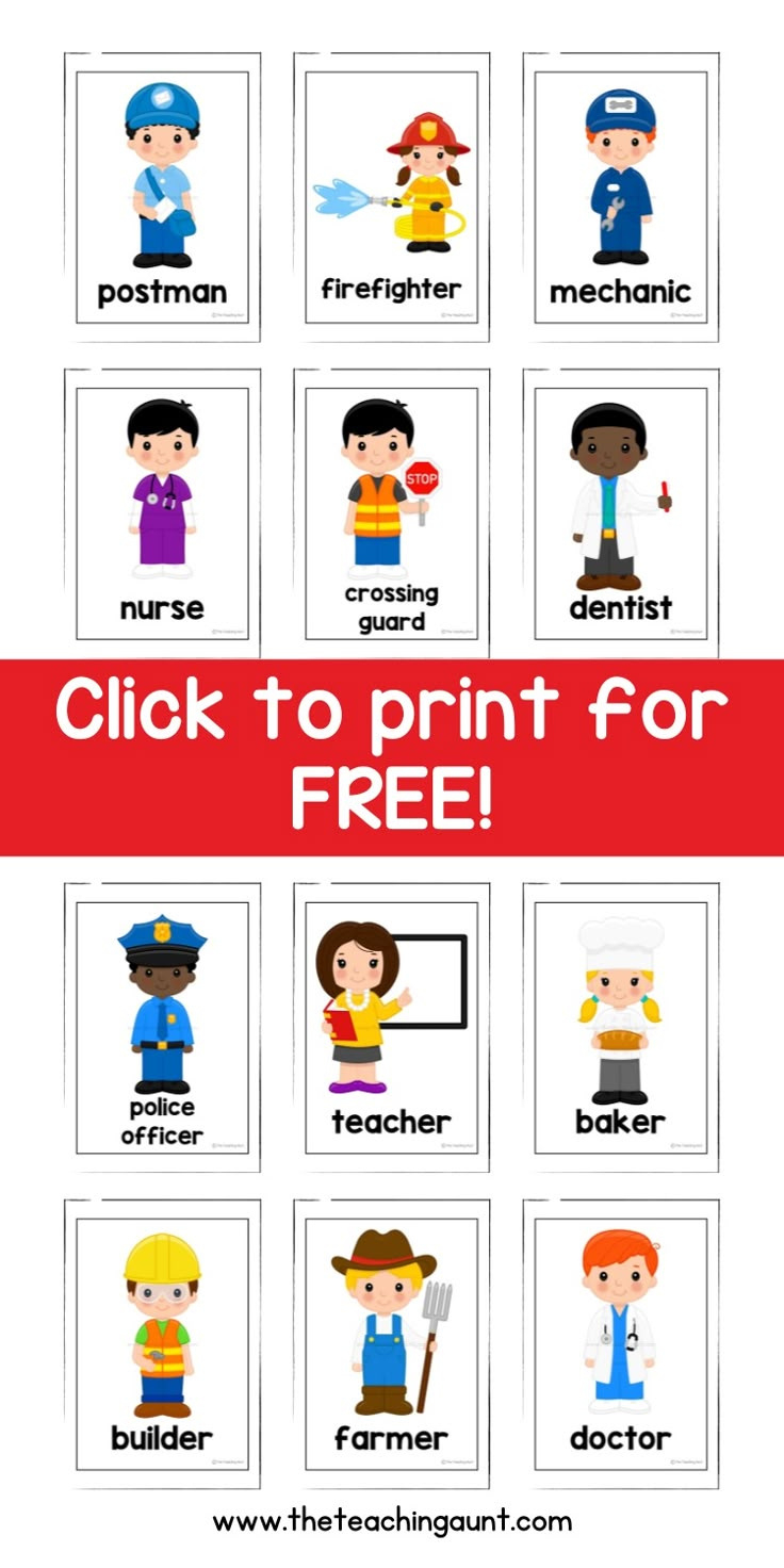 Free Community Helpers Flashcards Pdf pertaining to Free Community Helpers Printables