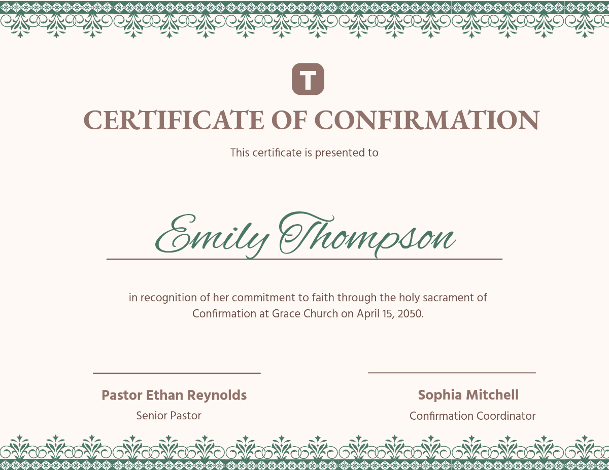 Free Confirmation Church Certificate Template To Edit Online throughout Free Confirmation Certificate Template