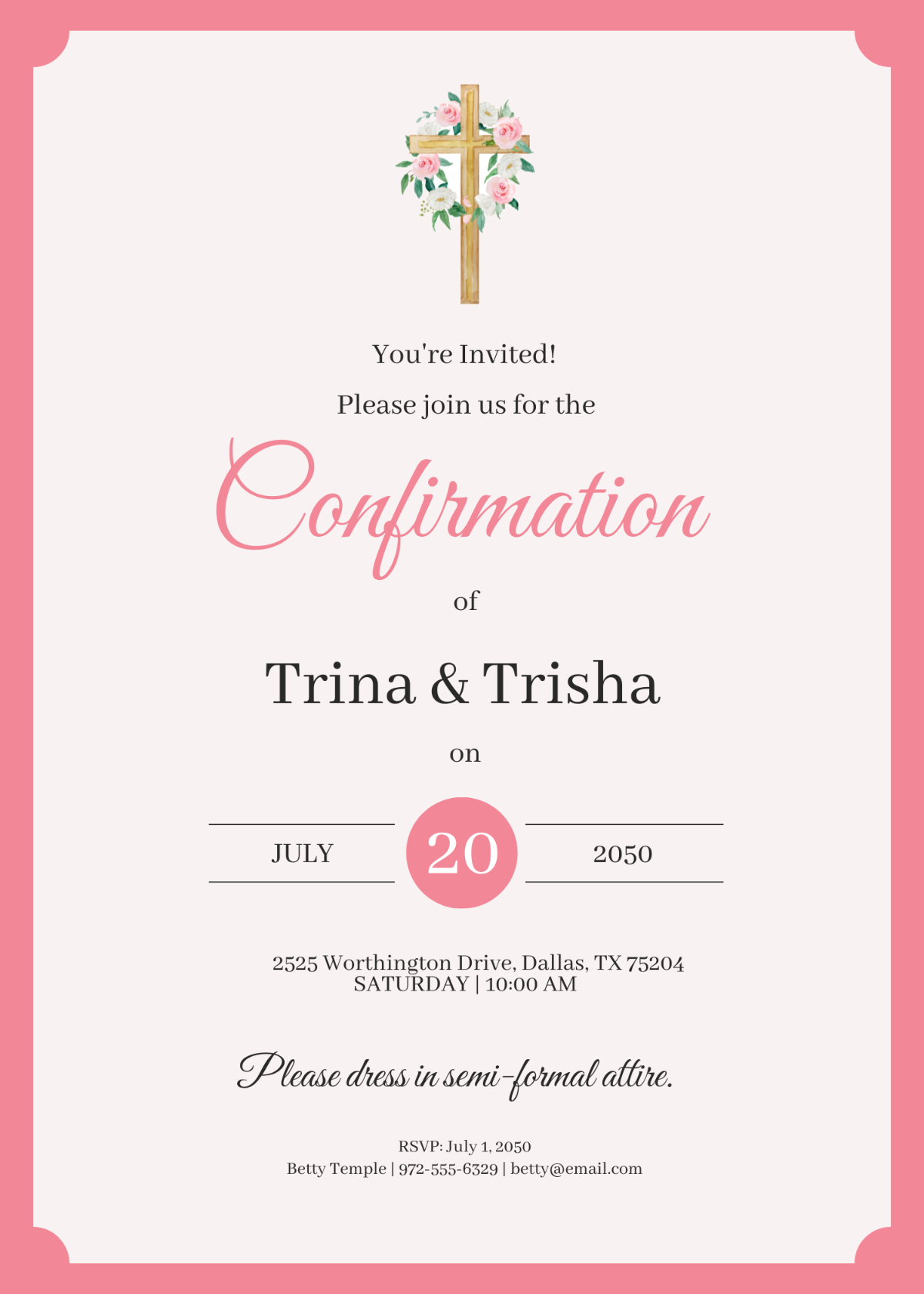 Free Confirmation Invitation Templates, Editable And Printable regarding Free Printable Confirmation Cards Online