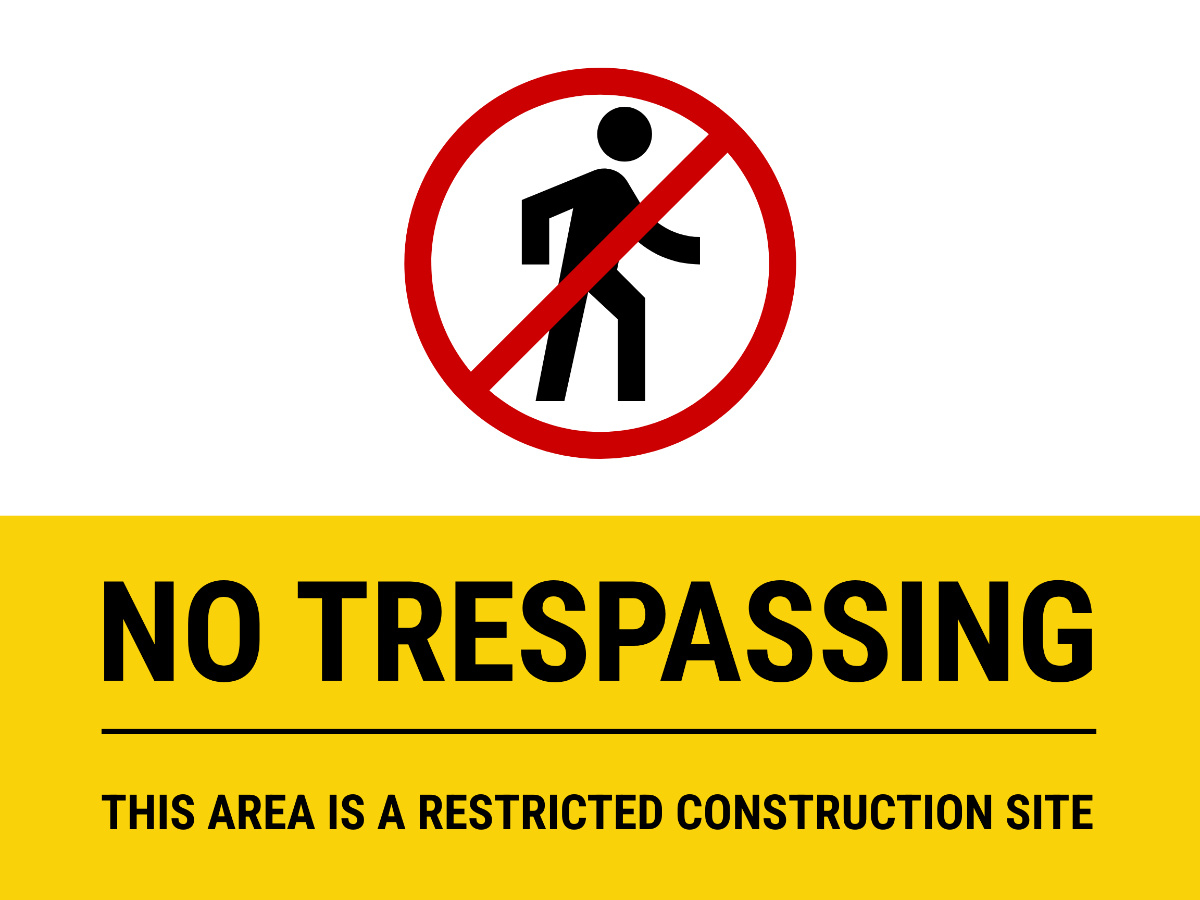 Free Construction Area No Trespassing Sign Template To Edit Online in Free No Trespassing Sign Template